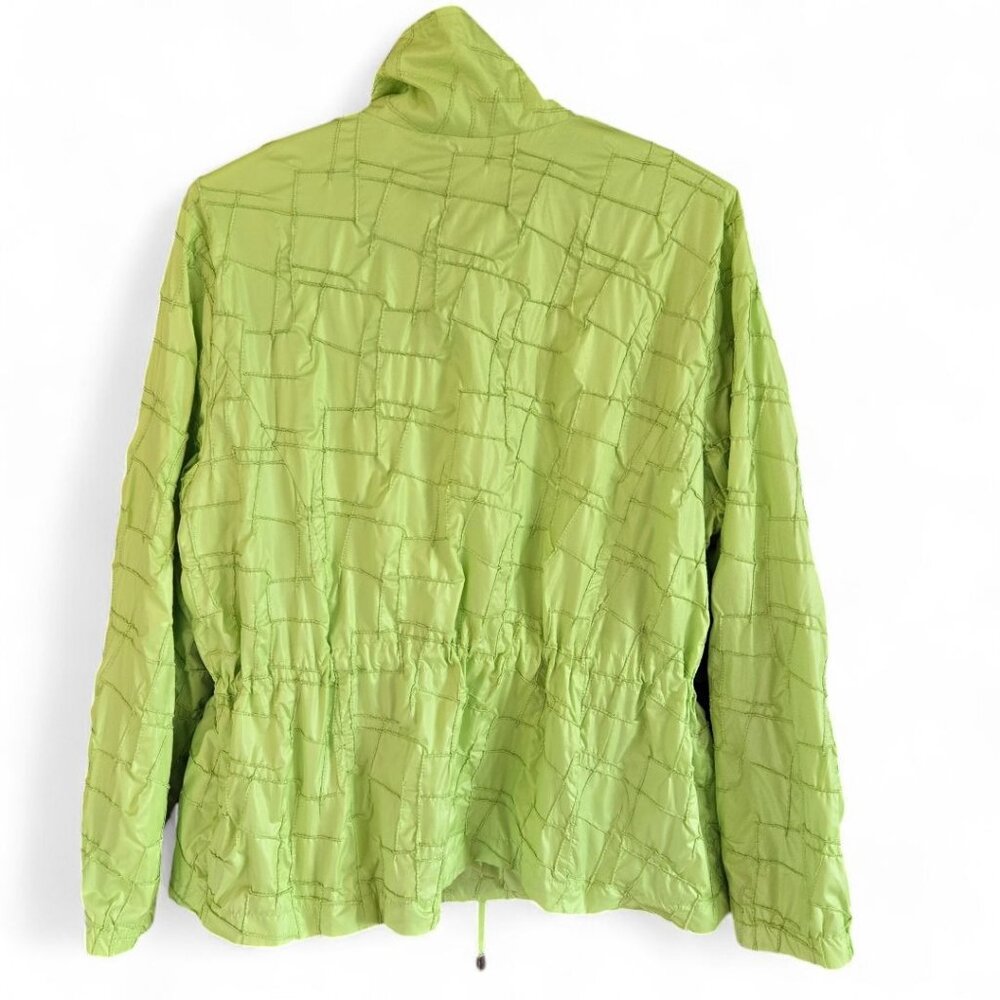 Zenergy By Chicos Lightweight Lime Green Quilted Zip-Up Jacket Size 3 Large - Picture 3 of 8